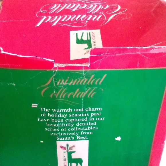 Vintage Santa’s Best Animated Collectable in Chair Smoking Pipe W/List Orig. Box - Picture 12 of 12